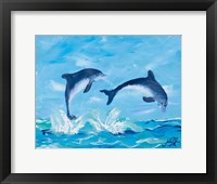 Framed Soaring Dolphins II