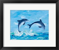 Framed Soaring Dolphins II