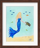 Framed Mermaid and Sea Turtle II