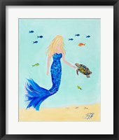 Mermaid and Sea Turtle II Framed Print