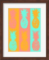 Framed Vibrant Striped Pineapples