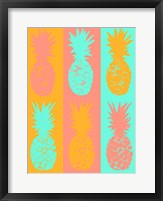 Framed Vibrant Striped Pineapples