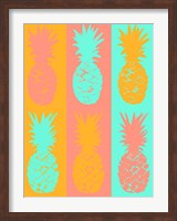 Framed Vibrant Striped Pineapples