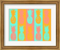 Framed Vibrant Pineapples Fiesta