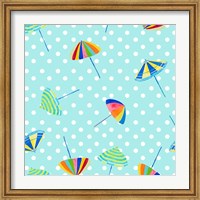 Framed Beach Umbrellas on Dots