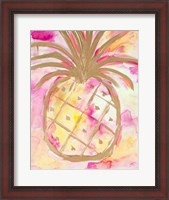 Framed Pink Gold Pineapple