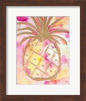 Framed Pink Gold Pineapple