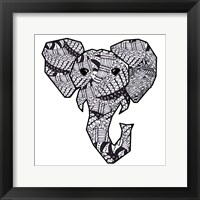 Framed Retro Elephant