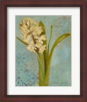 Framed 'Hyacinth on Teal I' border=