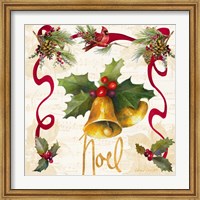 Framed Christmas Poinsettia Ribbon III