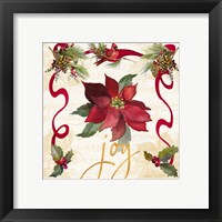 Framed 'Christmas Poinsettia Ribbon IV' border=