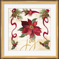 Framed Christmas Poinsettia Ribbon IV