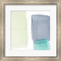 Framed 'Teal and Grey Abstract II' border=