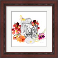 Framed Camera Sketch on Fall Floral I