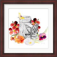 Framed Camera Sketch on Fall Floral I