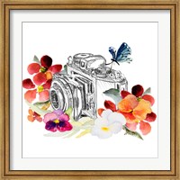 Framed Camera Sketch on Fall Floral II