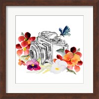 Framed Camera Sketch on Fall Floral II