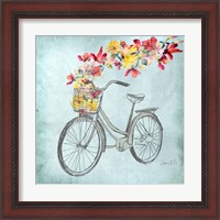 Framed 'Floral Day Bike I' border=