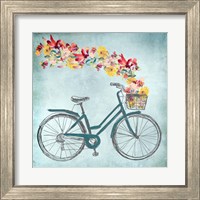 Framed 'Floral Day Bike II' border=
