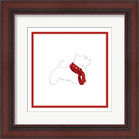 Framed Scotty Silhouette with Red Scarf