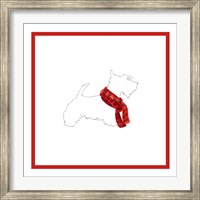 Framed Scotty Silhouette with Red Scarf