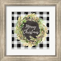 Framed Buffalo Plaid Christmas Wreath