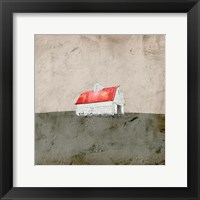 Framed Red and White Barn