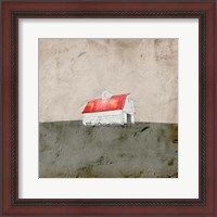 Framed Red and White Barn