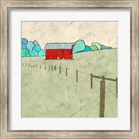 Framed Little Red Barn