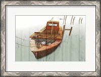 Framed Boat with Textured Wood Look III