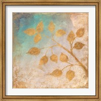 Framed Gold Leaves on Blues II
