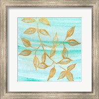 Framed Gold Moment of Nature on Teal II