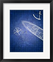 Framed 'Blue Prints II' border=