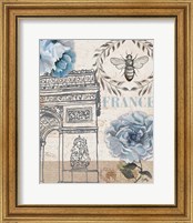 Framed 'Paris Bee II' border=