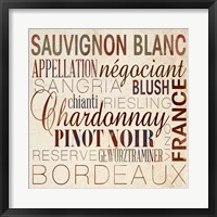 Framed Wine Words II