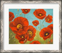 Framed 'Field of Poppies I' border=