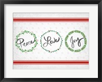 Framed Holly Wreath Trio