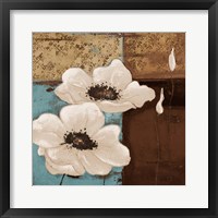 Framed 'White Poppies I' border=