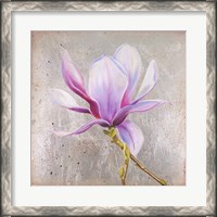 Framed Magnolia on Silver Leaf II