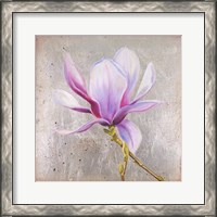 Framed Magnolia on Silver Leaf II