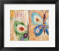 Ikat Flutter Shine Framed Print
