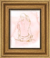 Framed 'Nude on Pink II' border=