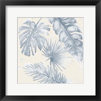 Indigo Palms on Beige I Framed Print