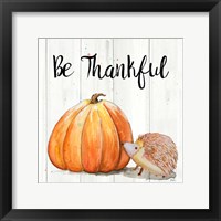 Be Thankful Harvest Hedgehog I Framed Print