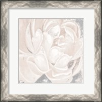 Framed White Grey Flower I