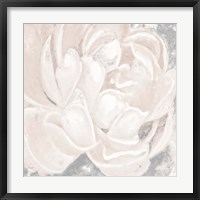 Framed White Grey Flower I