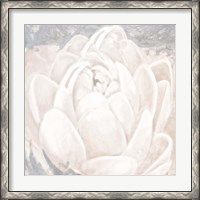 Framed White Grey Flower II