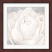 Framed White Grey Flower II