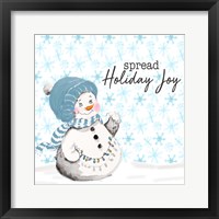 Blue Whimsical Christmas IV Framed Print