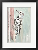 Framed Beige Woodpecker II
